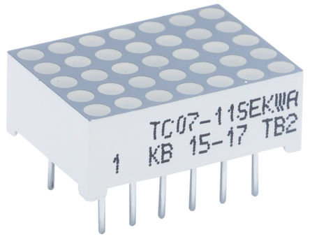 Kingbright - TC07-11SEKWA - Kingbright TC07 ϵ 1ַ  7 x 5 ɫ LED ʾ TC07-11SEKWA, 120 mcd, 17.6mmַ, ͨװװ		