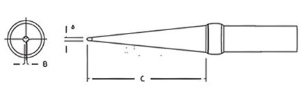 Weller - PTK8 - Weller PT ϵ, 1.19 x 0.66 mm ˿ ͷ, ʹTC201/TCP ϵкӱ		