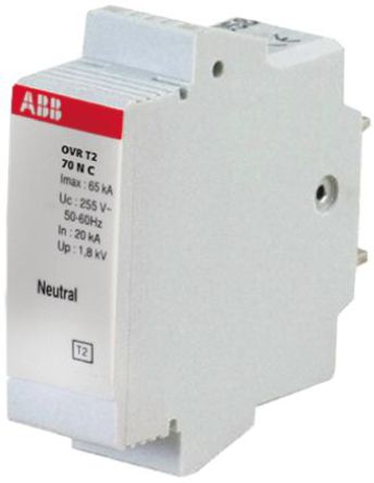 ABB - OVR T2 70 N C - ABB OVR P ϵ 440 V 70kA ӿŵ OVR T2 70 N C, DIN 찲װ, 17.8 x 64.8 x 85mm		