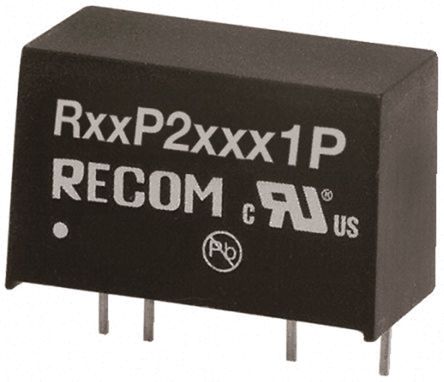 Recom - R12P212D/P - Recom 2W ʽֱ-ֱת R12P212D/P, 12V dc, 85mA, 6.4kV dcѹ, 70  75%Ч, SIPװ		