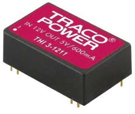 TRACOPOWER - THI 3-2411 - TRACOPOWER THI 3 ϵ 3W ʽֱ-ֱת THI 3-2411, 21.6  26.4 V ֱ, 5V dc, 600mA		