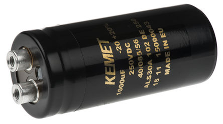 KEMET - ALS30A102DE250 - KEMET ALS30 ϵ 250 V ֱ 1000F ̰װ  ALS30A102DE250, 20%ݲ, 117m(ֵ), +85C,  - ݶ߶ӣװ		