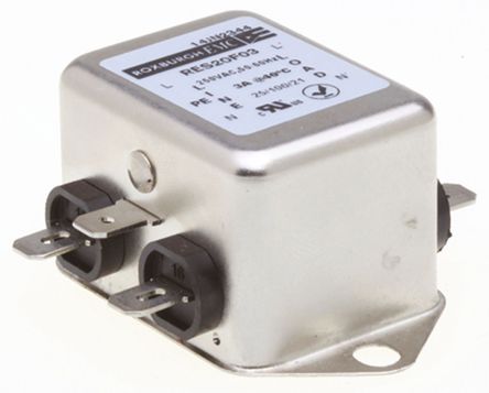 Roxburgh EMC - RES20F03 - Roxburgh EMC RES20 ϵ 3A 250 V , DC to 400Hz ̰װ RFI ˲ RES20F03, Fast-OnӶ		