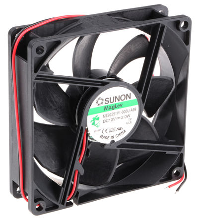Sunon - ME92251V1-000U-A99 - Sunon ME ϵ 2W 12 V ֱ  ME92251V1-000U-A99, 87.55m3/h, 3000rpm, 92 x 92 x 25mm		