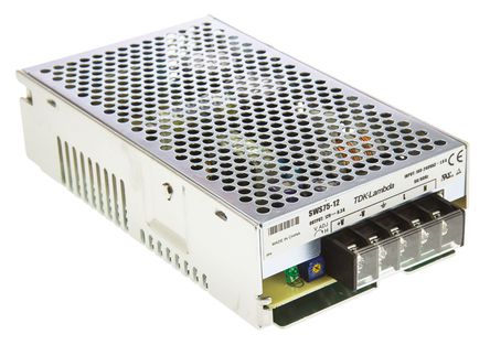 TDK-Lambda - SWS75-12 - TDK-Lambda 75W  ǶʽģʽԴSMPS SWS75-12, 120  370 V dc, 85  265 V ac, 12V, 6.3A, 83%Ч, շװ		