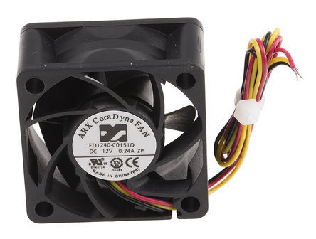 ARX - FD1240-A0153M0AL - ARX 12W 12 V  FD1240-A0153M0AL, 45.5m3/h, 16500rpm, 40 x 28mm		