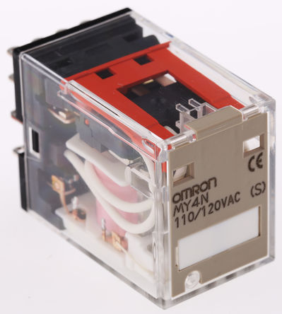 Omron - MY4N 110/120AC(S) - Omron MY4N110120ACS 4 ˫ DIN Rail Ǳ̵, 5 A, 110 V ac, 120 V ac		