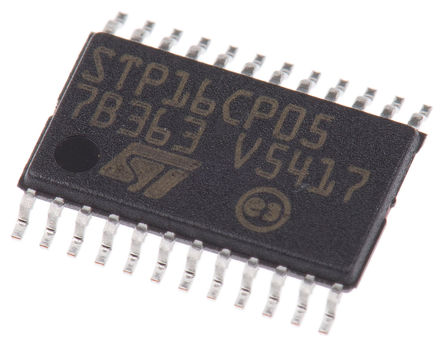STMicroelectronics - STP16CP05TTR - STMicroelectronics  LED  STP16CP05TTR, 3  5.5 V , Ϊ 20 V, 100mA, TSSOP-24		