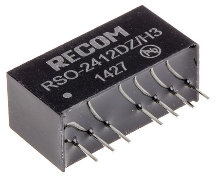 Recom - RSO-2412DZ/H3 - Recom RSO ϵ 1W ʽֱ-ֱת RSO-2412DZ/H3, 9  36 V ֱ, 12V dc, 42mA, 3kV dcѹ, SIPװ		
