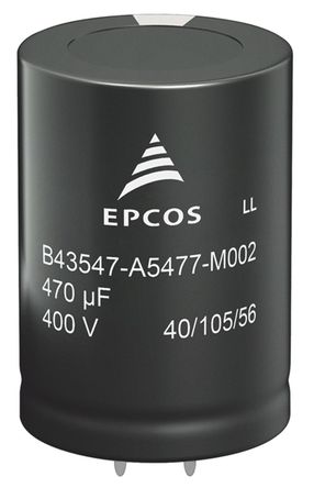EPCOS - B43544A6277M000 - EPCOS B43544 ϵ 500 V ֱ 270F ͨ  B43544A6277M000, 20%ݲ, 310m(ֵ), +105C, B43544װ		