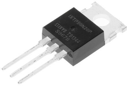 IXYS - IXTP50N20P - IXYS HiperFET, Polar ϵ Si N MOSFET IXTP50N20P, 50 A, Vds=200 V, 3 TO-220װ		