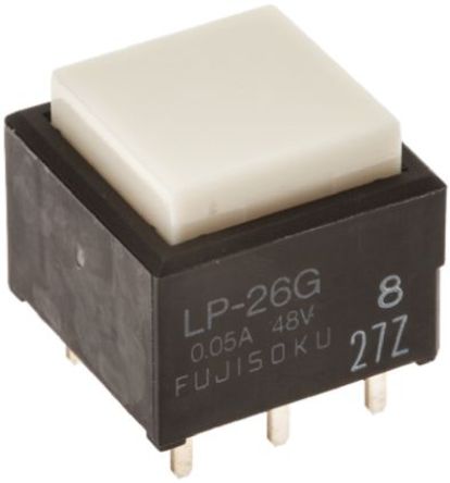 Fujisoku - LP1S-26G-W-Z - Fujisoku LP1S-26G-W-Z ɫ On-(On) ˫˫ PCB ť, 50 mA@ 48 V /ֱ		
