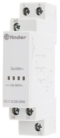 Finder - 13.11.8.230.0000 - Finder 13.11.8.230.0000 ˫ DIN Rail ̵, 12 A, 240V ac		