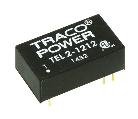 TRACOPOWER - TEL 2-1212 - TRACOPOWER TEL 2 ϵ 2W ʽֱ-ֱת TEL 2-1212, 9  18 V ֱ, 12V dc, 165mA, 1.5kV dcѹ, 80%Ч, DIP 16װ		