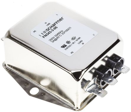 Schaffner - FN343-3-05 - Schaffner FN 343 ϵ 3A 250 V , 400Hz ̰װ RFI ˲ FN343-3-05, װƬӶ		