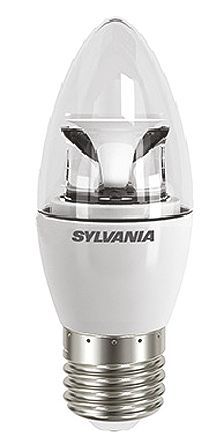 Sylvania - 26929 - Sylvania ToLEDo 系列 6.5 W 470 lm 可调光 暖白色 LED GLS 灯 26929, E27 灯座, 蜡烛形灯, 220 → 240 V (相当于 40W 白炽灯)		