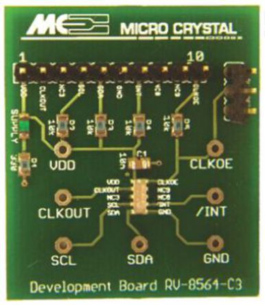 Micro Crystal - RV-8564-C3-TA-020-EVAL - Micro Crystal RV-8564-C3-TA-020-EVAL ʵʱʱ (RTC), I2C, 1.2  5.5 VԴ		