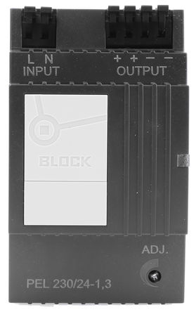 Block - PEL 230/24-1,3 - Block 2 ģʽ DIN 尲װԴ PEL 230/24-1,3, 82%Ч, 264V ac, 1.3A, 26.4V dc 24V dc/		