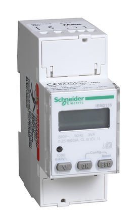 Schneider Electric - A9MEM2135 - Schneider Electric Acti 9 iEM2000 系列 A9MEM2135 单相 8位 LCD 数字功率表		