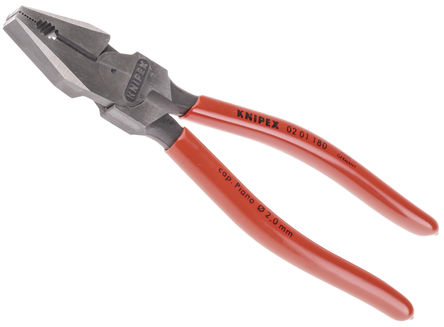 Knipex - 0201180 - Knipex 工具钢 组合钳 0201180, 能切割 硬线：2.5 mm；琴钢丝：2 mm；绞合线：11.5 mm, 总长180 mm		