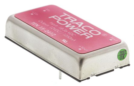 TRACOPOWER - TEN 15-2412 - TRACOPOWER TEN 15 ϵ 15W ʽֱ-ֱת TEN 15-2412, 18  36 V ֱ, 12V dc, 1.25A, 1.5kV dcѹ, 85%Ч		