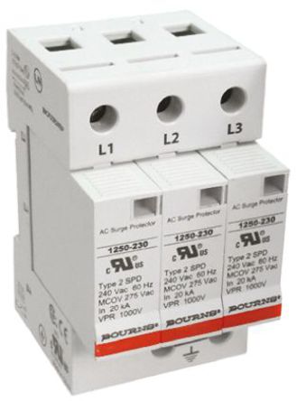 Bourns - 1250-3S-230 - Bourns 1250 ϵ 415 V  50kA 3  1250-3S-230, DIN 찲װ, 54 x 67 x 90mm		