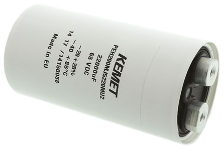 KEMET - PEH200MJ5220MU2 - KEMET PEH200 ϵ 63 V ֱ 22000F ̰װ  PEH200MJ5220MU2, 20%ݲ, 10m(ֵ), +85C,  - ݶ߶ӣװ		