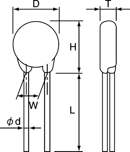 Nippon Chemi-Con - TNR10V471K - Nippon Chemi-Con 220pF 25A 775V ѹ TNR10V471K, 11.5 (Dia.) x 6.2mm		