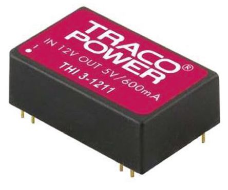 TRACOPOWER - THI 3-1211 - TRACOPOWER THI 3 ϵ 3W ʽֱ-ֱת THI 3-1211, 10.8  13.2 V ֱ, 5V dc, 600mA		