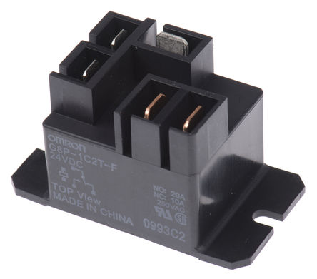 Omron - G8P-1C2T-F 24DC - Omron G8P-1C2T-F 24DC ˫ װ Ǳ̵, 20 A, 24V dc		