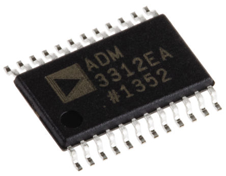 Analog Devices - ADM3312EARUZ - Analog Devices ADM3312EARUZ 460kbps ·շ, RS-232ӿ, 3-TX 3-RX, 3.3 VԴ, 24 TSSOPװ		