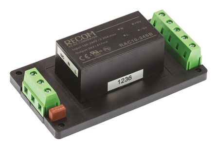 Recom - RAC10-24SB-ST - Recom 10W  ǶʽģʽԴ SMPS RAC10-24SB-ST, 90  264V ac, 24V dc, 417mA, 80%Ч, ܷװ		