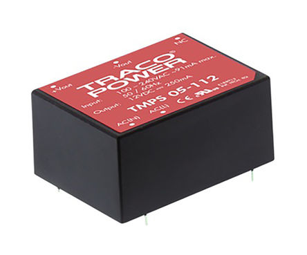 TRACOPOWER - TMPS 05-112 - TRACOPOWER 5W  ǶʽģʽԴ SMPS TMPS 05-112, 85  264V ac, 12V dc, 540mA, 81%Ч		