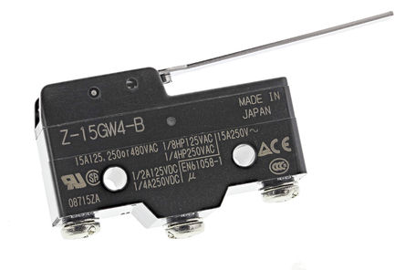 Omron - Z-15GW4-B - Omron ȹ֬ IP00 ٶ λ Z-15GW4-B, ܸ, SPDT, /, 500V		