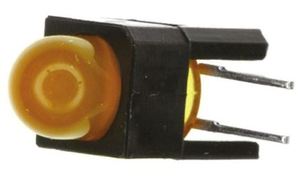 Broadcom - HLMP-3401-E00B2 - Broadcom HLMP-3401-E00B2 黄色 直角 LED 指示灯, 60 °, 1 LED, 2.4 V, 通孔安装		