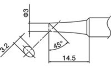 Hakko - T18-C3 - Hakko T18 ϵ, 3 mm 45 Բ ͷ, ʹHakko FX-600,Hakko FX-888D		
